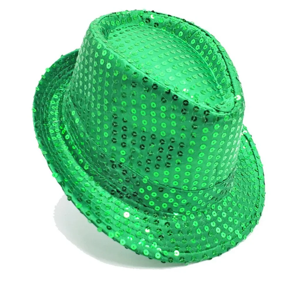 Lucky Irishman Sequin Fedora Hat Green